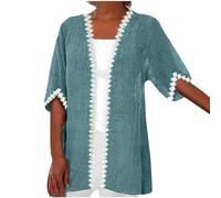 Damen Cardigan Für Herbst Und Sommer, Mittellange Ärmel Aus Baumwolle Und Leinen, Sale Strickjacken Leicht Atmungsaktiv, Blouson Lässig Stilvoll, Häkeljacke Elegant Schick, Strickmantel Hochwertig