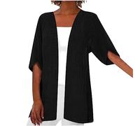 Damen Cardigan Für Herbst Und Sommer, Mittellange Ärmel Aus Baumwolle Und Leinen, Sale Strickjacken Leicht Atmungsaktiv, Blouson Lässig Stilvoll, Häkeljacke Elegant Schick, Strickmantel Hochwertig