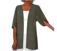 Damen Cardigan Für Herbst Und Sommer, Mittellange Ärmel Aus Baumwolle Und Leinen, Sale Strickjacken Leicht Atmungsaktiv, Blouson Lässig Stilvoll, Häkeljacke Elegant Schick, Strickmantel Hochwertig