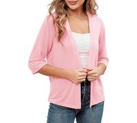 Damen Cardigan Sommer Strickjacke Grau Oversize Leichte Kurz Leichter Kurze Weiß Dünne Leicht Pink Strickweste Ajour Rot Bunt Trachtenstrickjacke Frühling Gelb Rosa