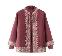 Damen-Cardigan-Twinset Für Frauen Mittleren Alters Und Seniorinnen - Zweiteiliges, Elegantes Set Aus Cardigan Und Pullover Mit Print, Bestehend Aus Cape-Poncho Und Pullover In Helllila (Größe S).