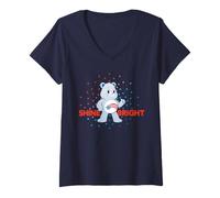 Damen Care Bears: Unlock the Magic 4th of July Shine Bright T-Shirt mit V-Ausschnitt
