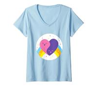 Damen Care Bears: Unlock The Magic Friends Forever Bear Belly T-Shirt mit V-Ausschnitt