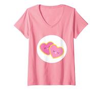 Damen Care Bears: Unlock The Magic Love A Lot Bear Belly T-Shirt mit V-Ausschnitt