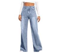 Damen Cargohose Baggy Low Waist Cargo Jeans Gerade Breites Bein Denim Hosen Y2k Aesthetic Vintage Jeanshosen 90er Streetwear Jeanshose Straight Leg Pants Loose Fit Boyfriend Pants Teenager Mädchen