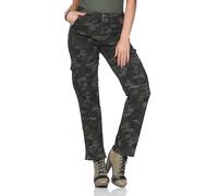 Damen Cargohose Camouflage Boyfriend Baggy Vintage Army Hose Damenjeans Streetwear Military Tarnhose Outdoor Freizeithose Cargo Pants Damenmode Regular Fit Stretch Bequeme Damenhosen mit Taschen