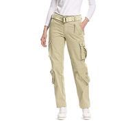 Damen Cargohouse Cargo Baggy Y2K Hose Casual Arbeitshose Outdoor Armee Camo Combat mit Taschen Khaki US 8 - DE 38