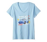 Damen Cars Sally Heart Of Champion Valentine T-Shirt mit V-Ausschnitt