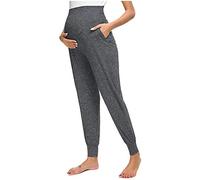 Damen Casual Schwangerschaftshose Umstandshose Freizeithose für Schwangere, Umstandsleggings Lang Schwangerschaft Hosen Bequeme Stretch Jogginghose Sporthose Umstandsmode Hose (Dark Gray, M)