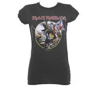 Damen Charcoal Iron Maiden Trooper T Shirt von Amplified Vintage