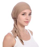 Damen Chemo Turban Mütze Vorgebundenes Kopftuch Headwraps Leichte Hut Sommer Beanie für Haarausfall Krebs Chemo Khaki One Size