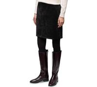 Minirock STREET ONE, Damen, Gr. 42, schwarz, Stoff, 98% Polyester, 2% Elasthan, unifarben, comfort fit knielang, Röcke Minirock, mit Zipper-Detail (62506224-42) schwarz