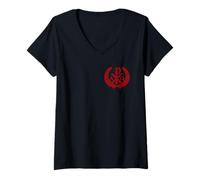 Damen Chi Rho Alpha Omega - christliches Symbol T-Shirt mit V-Ausschnitt