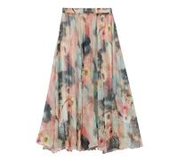 Damen Chiffon Blumen Strandrock Maxirock Langer Rock Gedruckter Chiffonrock Weich Glatt Dünn Cool für Sommer Rocklänge 90cm - Große Blumen #01