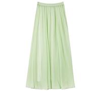 Damen Chiffon Langer Rock Strandrock Maxirock Chiffonrock Damenrock für Sommer Strand Alltag Party Rocklänge 90cm /100cm - Einfarbig