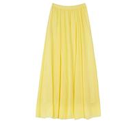 Damen Chiffon Langer Rock Strandrock Maxirock Chiffonrock Damenrock für Sommer Strand Alltag Party Rocklänge 90cm /100cm - Einfarbig