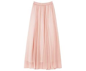 Damen Chiffon Langer Rock Strandrock Maxirock Chiffonrock Damenrock für Sommer Strand Alltag Party Rocklänge 90cm /100cm - Einfarbig