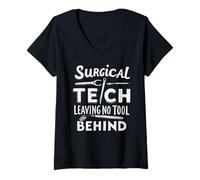 Damen Chirurgietechniker Surgical Tech Leaving No Tool Behind T-Shirt mit V-Ausschnitt