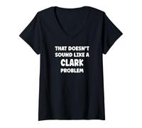 Damen Clark Personalized Custom Boys Clark Name T-Shirt mit V-Ausschnitt