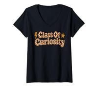 Damen Class of Curiosity Back to School Student Design T-Shirt mit V-Ausschnitt