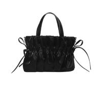 Damen-Clutch, plissiert, für Hochzeiten, Partys, Tragegriff oben, minimalistische Geldbörse, geräumige Tragetasche für Damen, Schwarz , 200.00x90.00x280.00mm