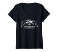 Damen Coffee Brew Retro College Style | Fuel for Dreamers T-Shirt mit V-Ausschnitt