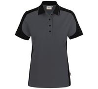 HAKRO Regular Fit Damen Poloshirt Karbongrau/schwarz, Zweifarbig