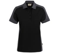 HAKRO Regular Fit Damen Poloshirt Schwarz/karbongrau, Zweifarbig