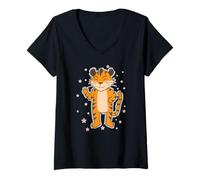 Damen Cooler Tiger tanzen T-Shirt mit V-Ausschnitt