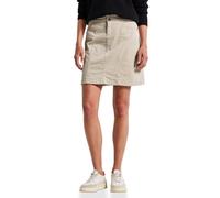 Minirock STREET ONE, Damen, Gr. 46, malted beige, Web, 98% Baumwolle, 2% Elasthan, unifarben, normal kniefrei, Röcke, aus Baumwolle mit Stretchanteil (47852218-46) malted beige