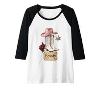 Damen Cowgirl Stiefel Rose Sheriff Western Country Style Fashion Raglan
