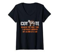 Damen Coyote Hunting Season The Only Time T-Shirt mit V-Ausschnitt