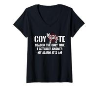 Damen Coyote Hunting Season The Only Time T-Shirt mit V-Ausschnitt