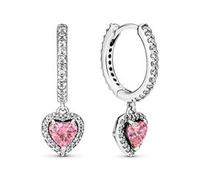 Damen Creolen aus 925er Silber mit Zirkonia, rosa