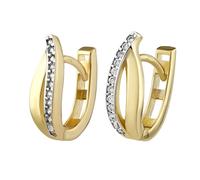 Damen Creolen aus Gold 585 GIA mit Zirkonia