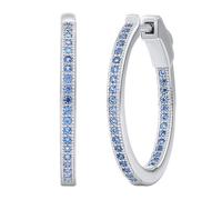 Damen Creolen Silber 925 MILLA 22 mm mit blauen SILVEGO® Brilliance Zirconia