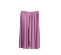 Damen Cropped-Hose, Übergröße, Caprihose, Modal-Pyjamahose, knielang, Shorts, 3/4-Länge, Sommerhose, elastische Taille, weites Bein, Yogahose, Pyjama-Shorts für Strand, Nachtwäsche, Violett, 4XL
