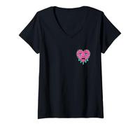 Damen Crying Heart - Traditional Tattoos, Old School Tattoo Flash T-Shirt mit V-Ausschnitt