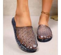 Damen Crystal Clear Jelly rutschfeste Lässig Hausschuhe, vielseitig für den Sommer, Cut Out