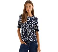Cecil - Cupro Touch Print-Shirt blau - Gr. - S