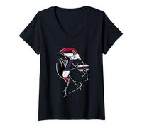 Damen Damen-Kopftuch mit Flagge von Thailand Thai Roots Thai Pride T-Shirt mit V-Ausschnitt