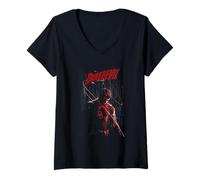Damen Daredevil Standing In The Rain T-Shirt mit V-Ausschnitt
