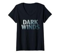 Damen Dark Winds Logo T-Shirt mit V-Ausschnitt
