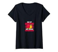 Damen Das Ist Gerda Wir Joggen Gemeinsam Lustiger Lauf Spruch T-Shirt mit V-Ausschnitt