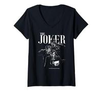 Damen Das Joker DC-Bösewicht, Portrait für Fans, Halloween-Event T-Shirt mit V-Ausschnitt