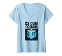 Damen Das kosmische Universum von Frozen Ice Cube T-Shirt mit V-Ausschnitt