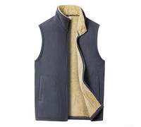 Damen Daunenweste aus Baumwolle im koreanischen Stil, normale Länge, ärmellose Weste mit Stehkragen, einfarbig, warm, leicht, Schichtjacke für den Herbst (XXL Grau)