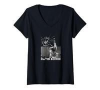 Damen David Bowie_011 T-Shirt mit V-Ausschnitt