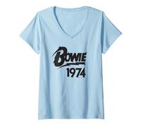 Damen David Bowie Diamond Dogs 1974 T-Shirt mit V-Ausschnitt