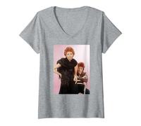 Damen David Bowie & Lulu 1973 aus der Zeit von Ziggy Stardust T-Shirt mit V-Ausschnitt
